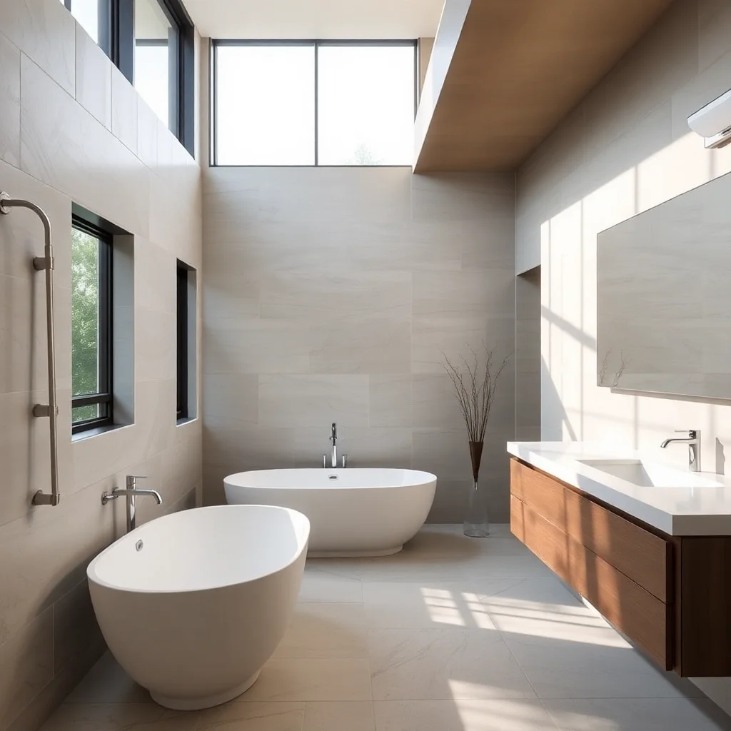 AI bathroom remodel with spa-like aesthetic