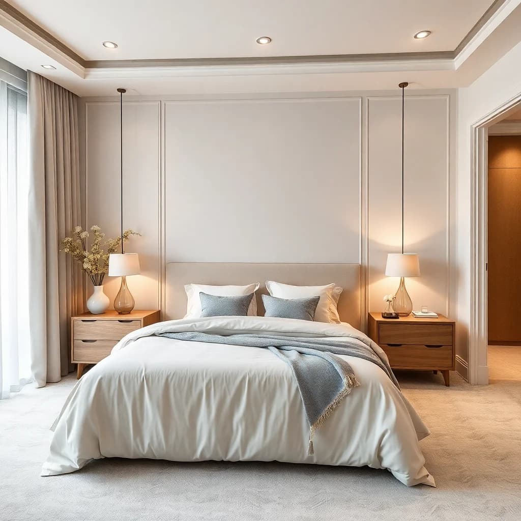 AI design bedroom with warm neutral tones